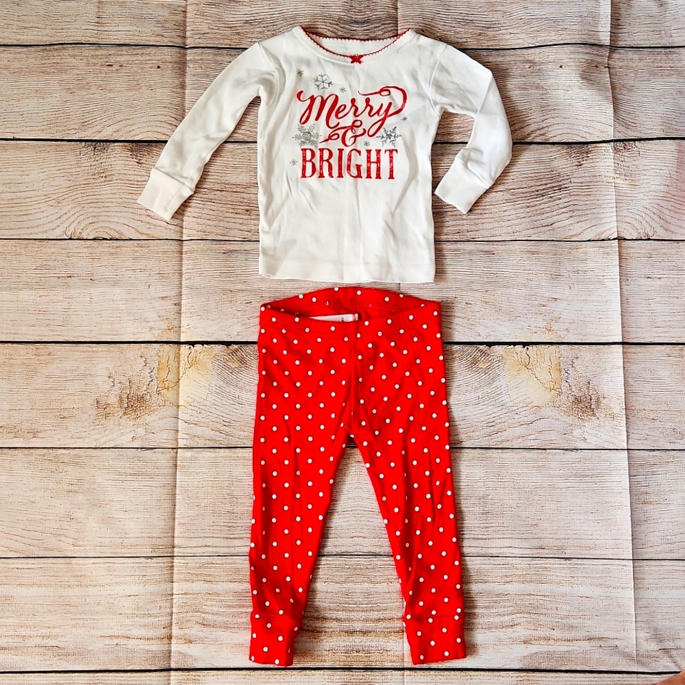Carter's 2 piece Christmas Pajamas. Size 12 months